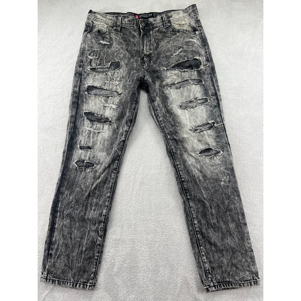 Southpole Jeans Mens Sz 36x32 Gray Denim Wide Leg Baggy Skater RN 82628